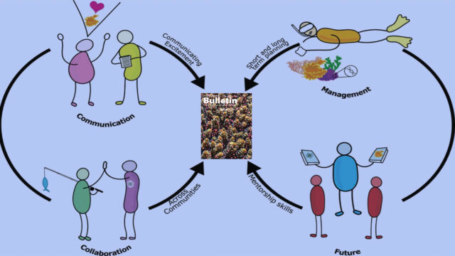 A composite image created from images in Volume 30, Issue 1 of the Limnology and Oceanography Bulletin, illustrating lessons learned from online meetings during COVID-19